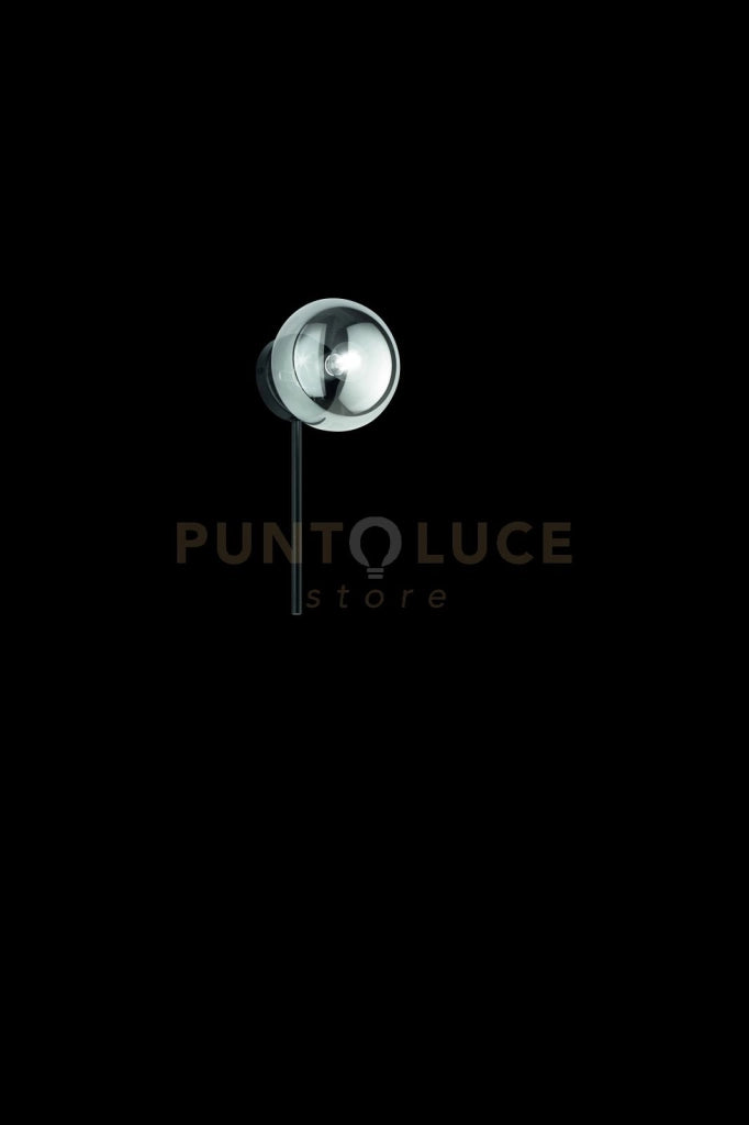 APPLIQUE JEWEL NERO 1 LUCE ATTACCO E14 VETRO FUME' D.15CM H.32CM