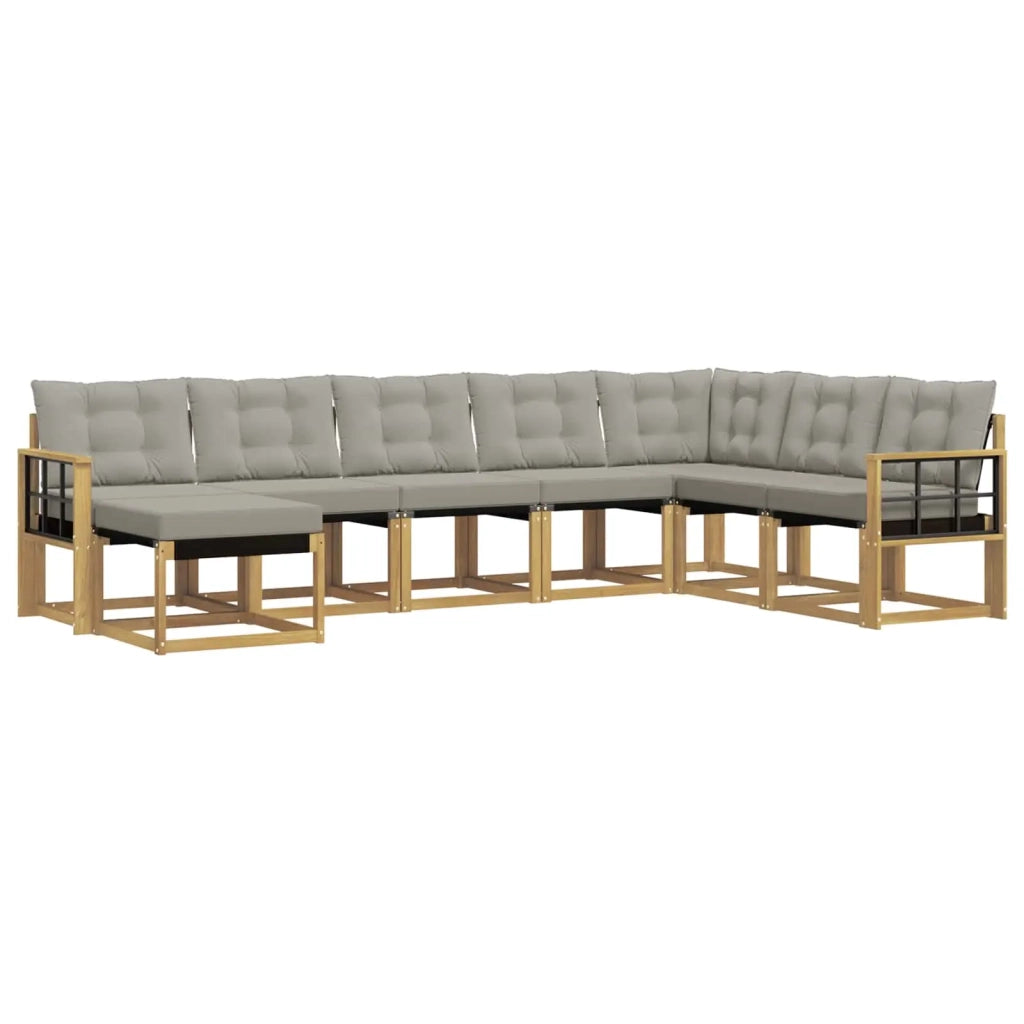 Set di divani da esterno 8 pcs Bianco e Grigio Chiaro 3389769