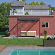 Pergola bioclimatica Ombréa addossata VS 3x3M Antracite + 1 tenda