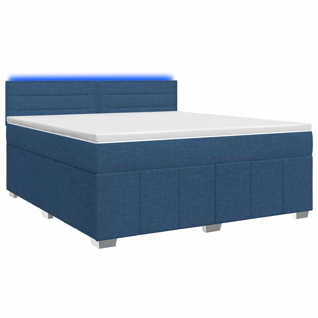 Letto box spring con materasso Blu 140 x 190 cm Tessuto 3452669