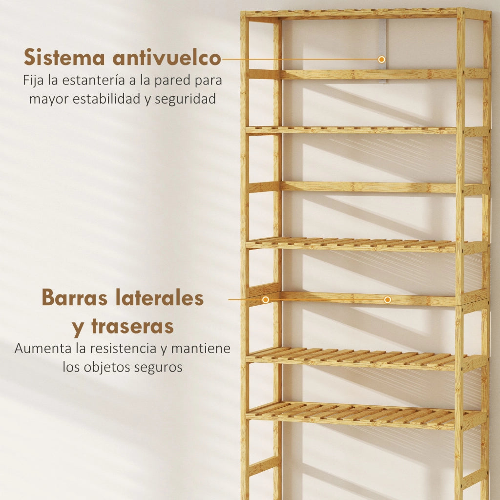 Libreria a scaffali in bamb¨´ ¨C Minimal ¨C 6 livelli naturale