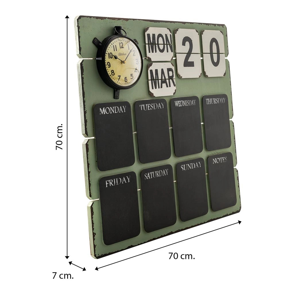 Calendario da tavolo verde 70x70x7h