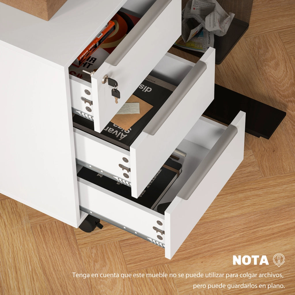 Scrivania con cassettiere ¨C zephmum ¨C 40x40x63,5 cm bianco