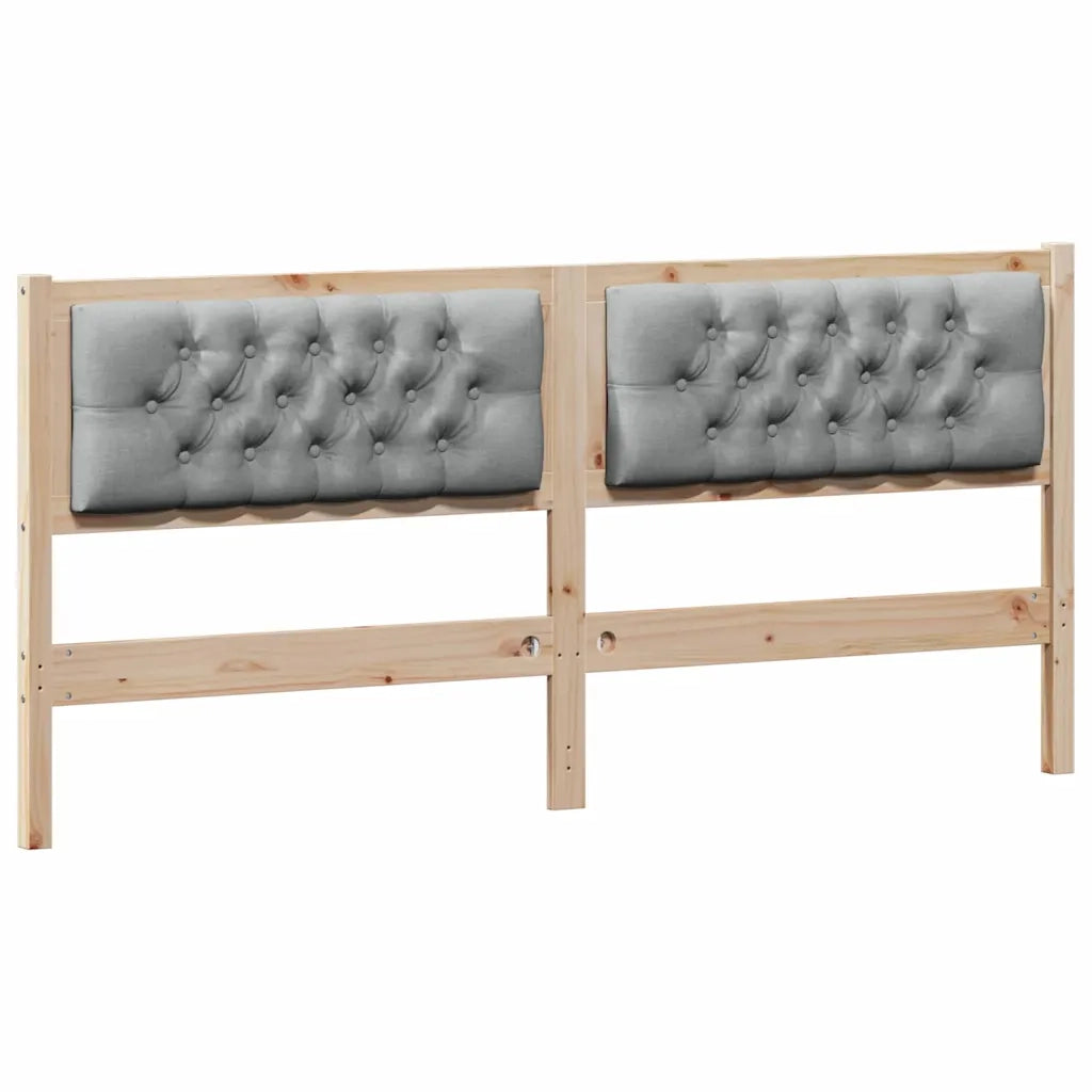 Testiera Marrone e grigio chiaro 160 cm Legno di pino massello 878999