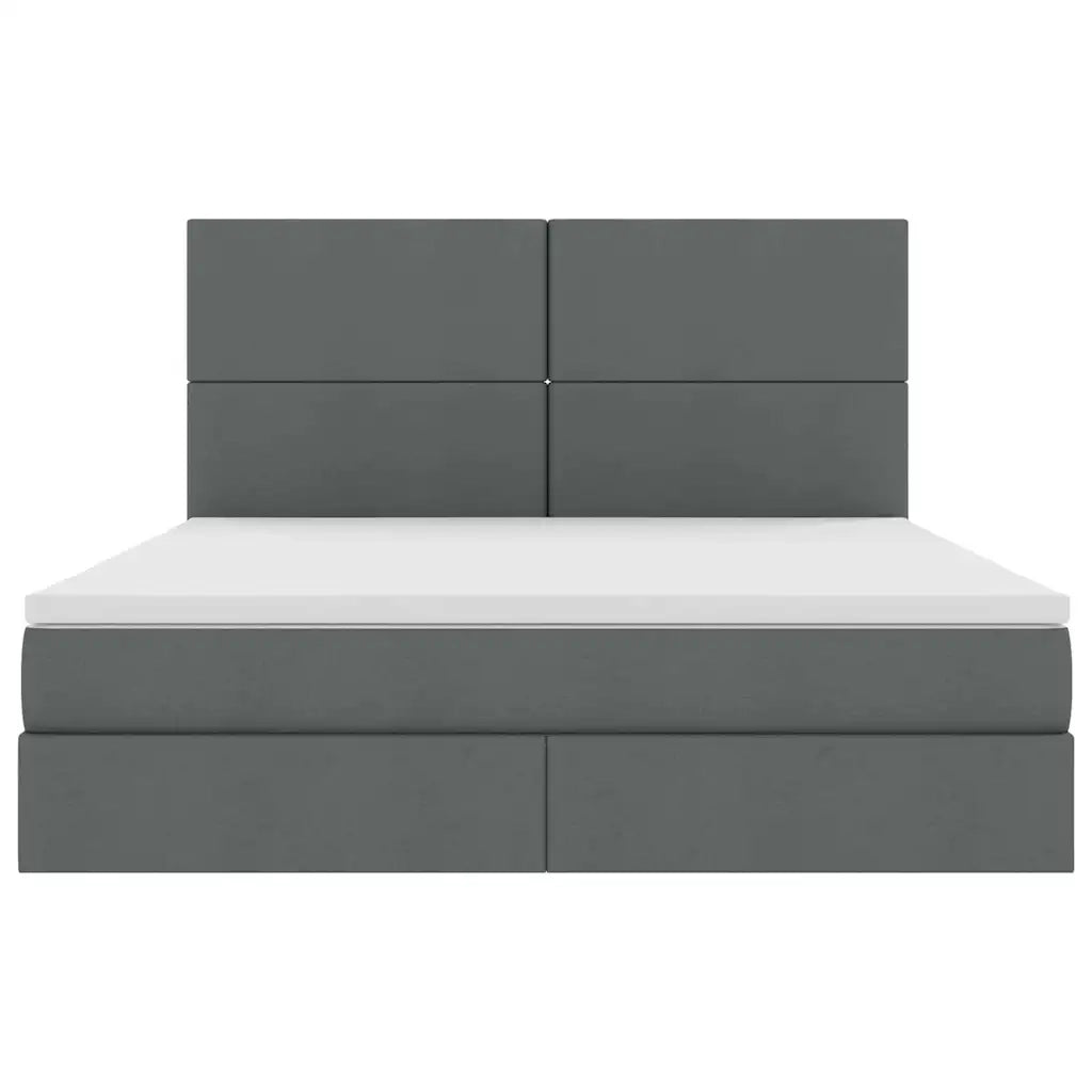 Letto con contenitore e materasso Grigio scuro 180 x 200 cm