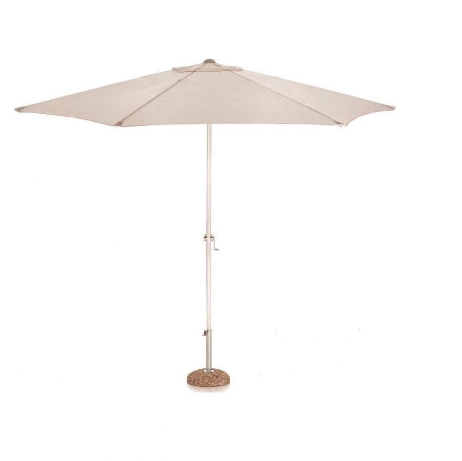 OOMBRELLONE TONDO GIARDINO 240 CM GRIGIO CHIARO PALO 32 MM PUSH UP BASE ESCLUSA