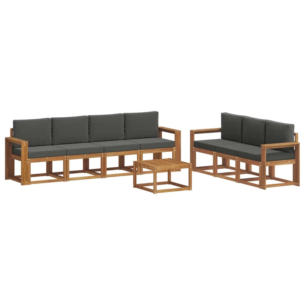 Set di divani da esterno con cuscino 8 pcs Naturale e Antracite 3366120