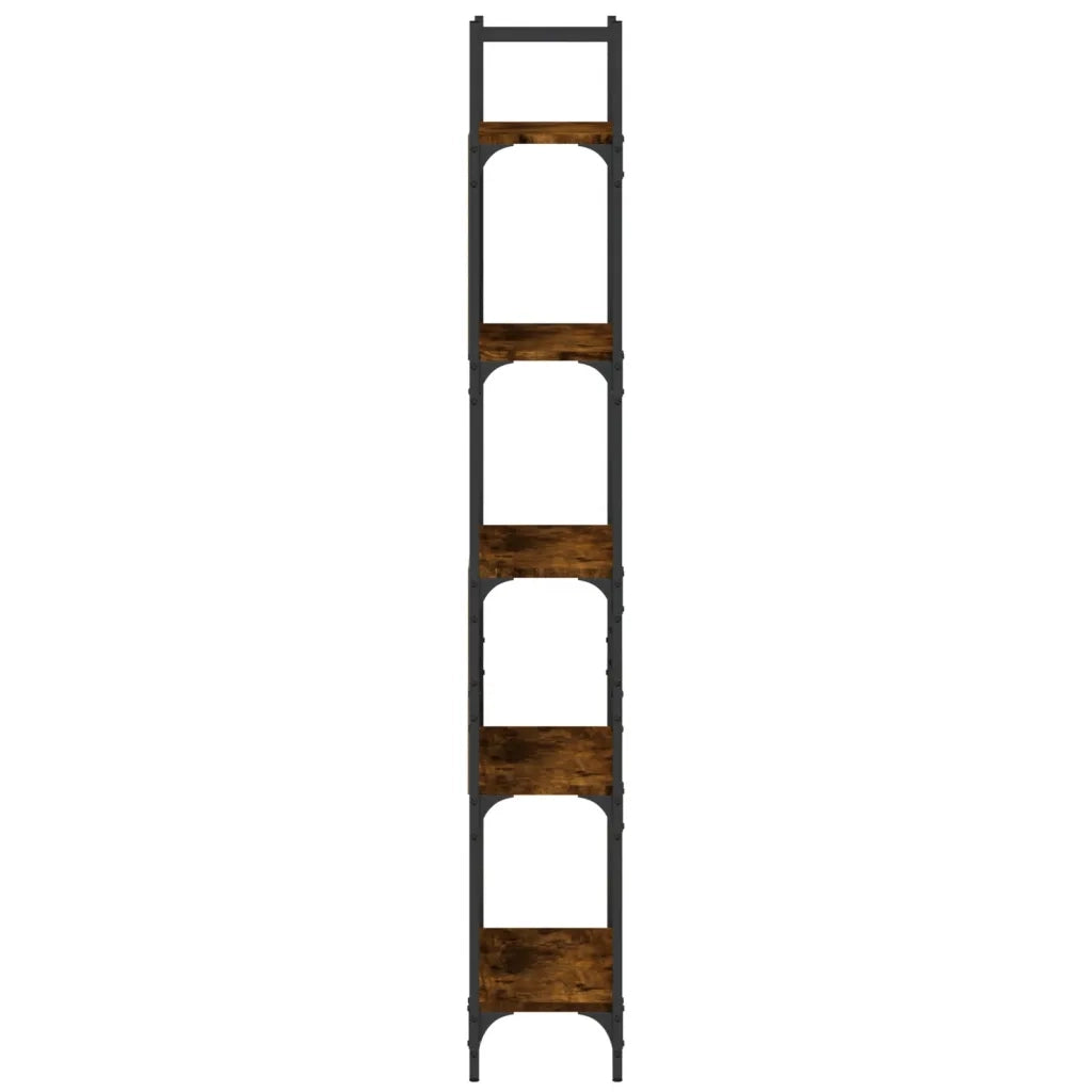 Libreria 5 Ripiani-Scaffale per Libri-Mobile di Stoccaggio Rovere Fumo 60,5x24x166,5cm Legno Multistrato