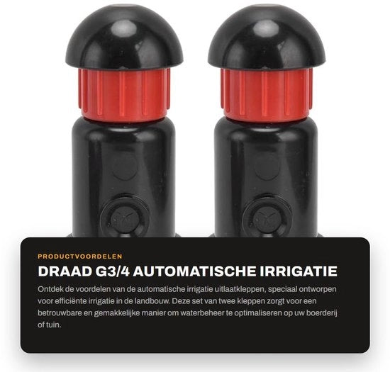 Uscita automatica per irrigazione - Fitting G3/4 - Plastica - 2 pezzi - Pressione di lavoro 16 Mpa - Valvola di uscita per irrigazione