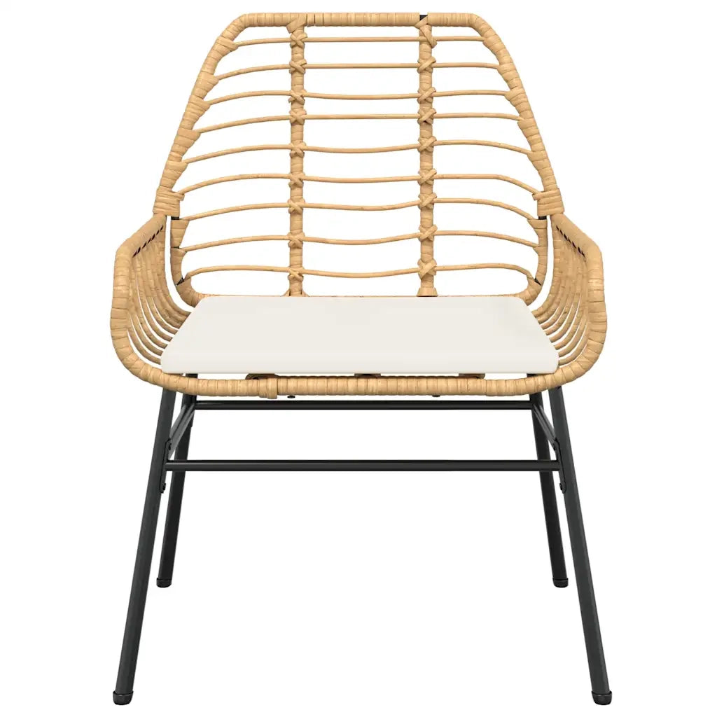 Set Pranzo da Giardino 7pz con Cuscini Marrone Polyrattan Vetro 3334560
