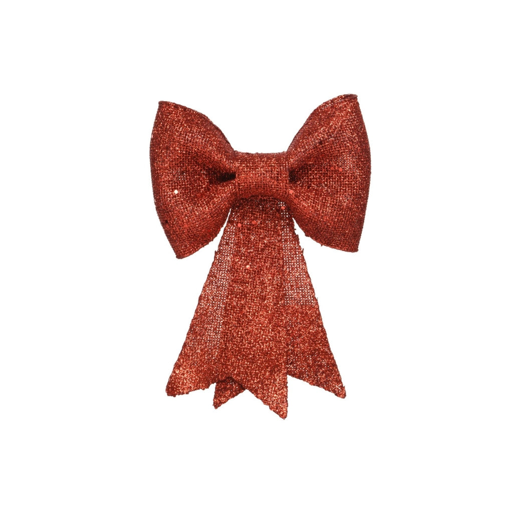 Fiocco Plt c/glitter rosso 2,5x12x14cm