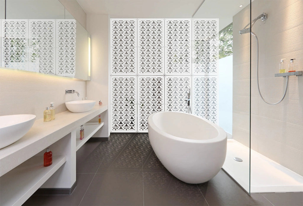 WEAVING - Pannello in PVC traforato - Parasole Misura: 47x94 cm, Colore: bianco