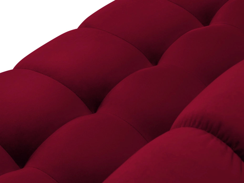 Cosmopolitan Design - Divano panoramico sinistro "Bali" 7 posti in velluto rosso 