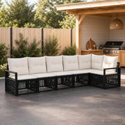 Set Divano da Giardino 6 pz Nero polyrattan 3435715