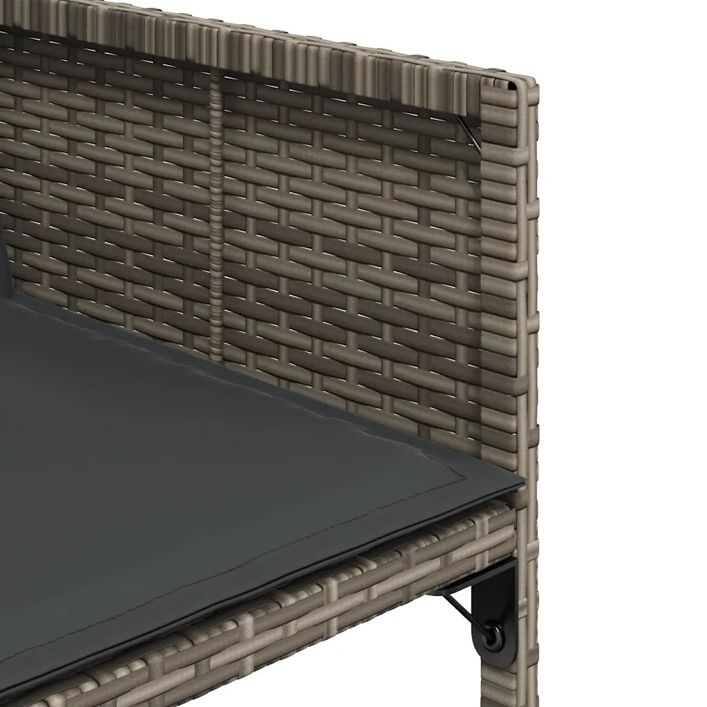 Set da Pranzo da Giardino 13pz con Cuscini Grigio in Polyrattan 3278107