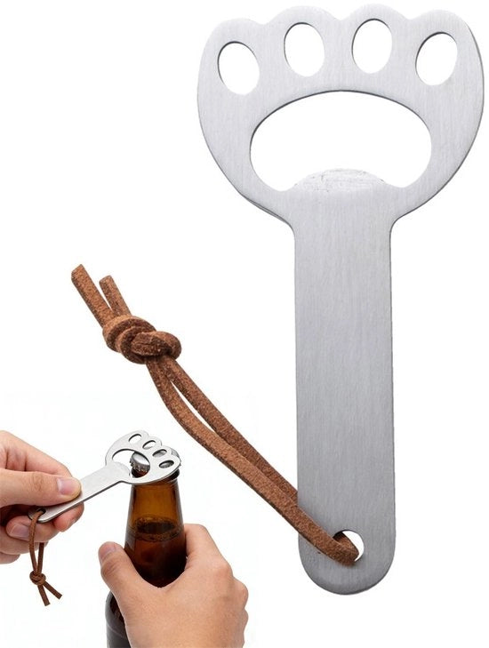Apri bottiglie da birra - Chiave multifunzionale - Supporto per chiavi - Forma di escremento di gatto - In alluminio duraturo - Leggero - Facile da trasportare