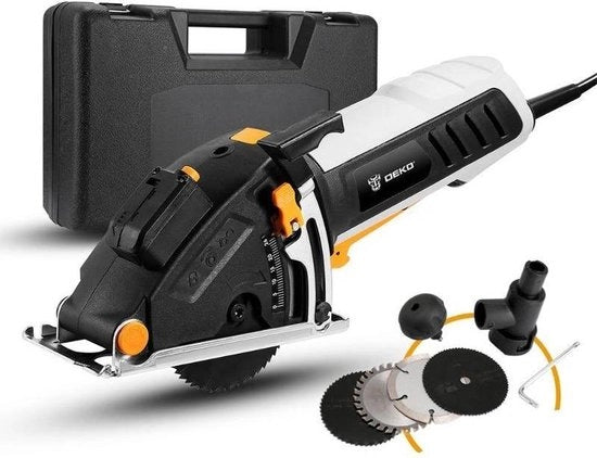Mini Cirkelzaag Elettrico con Laser per Precisione - Incl. 4 Lame e Scatola - 800 W
