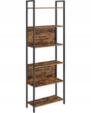 Libreria Valora LLS113B01 marrone rustico a 6 ripiani per soggiorno