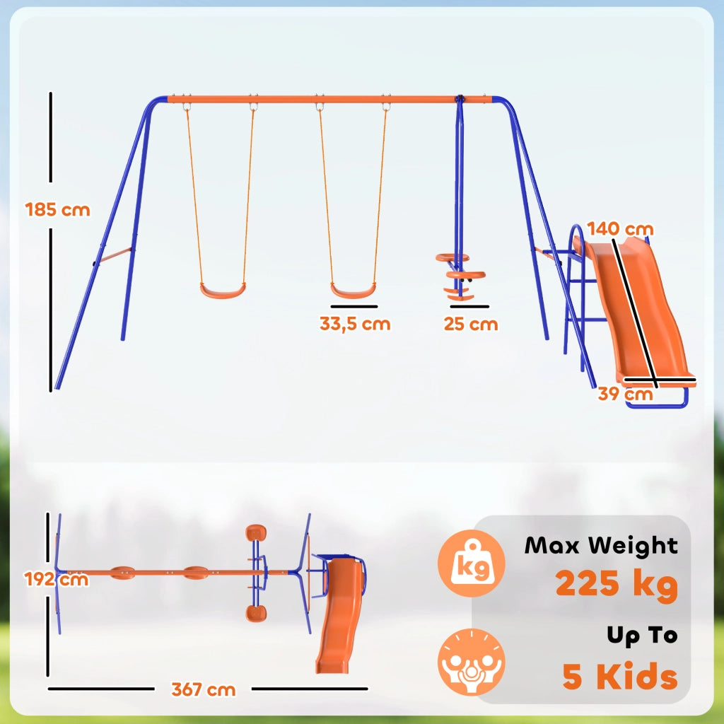 Altalena 4 in 1 per Bambini con Scivolo ¨C Minimal ¨C Multicolore