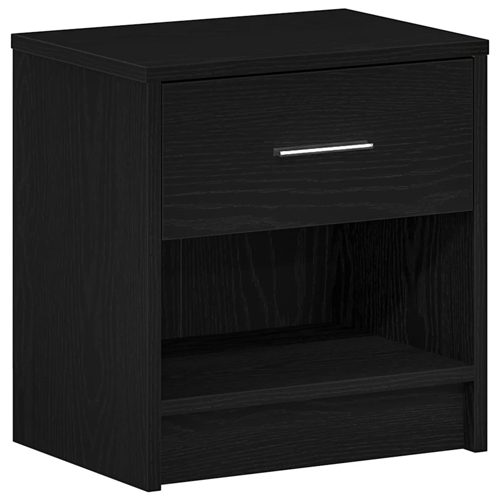Comodino con Cassetto Nero 39x28x41 cm 858751