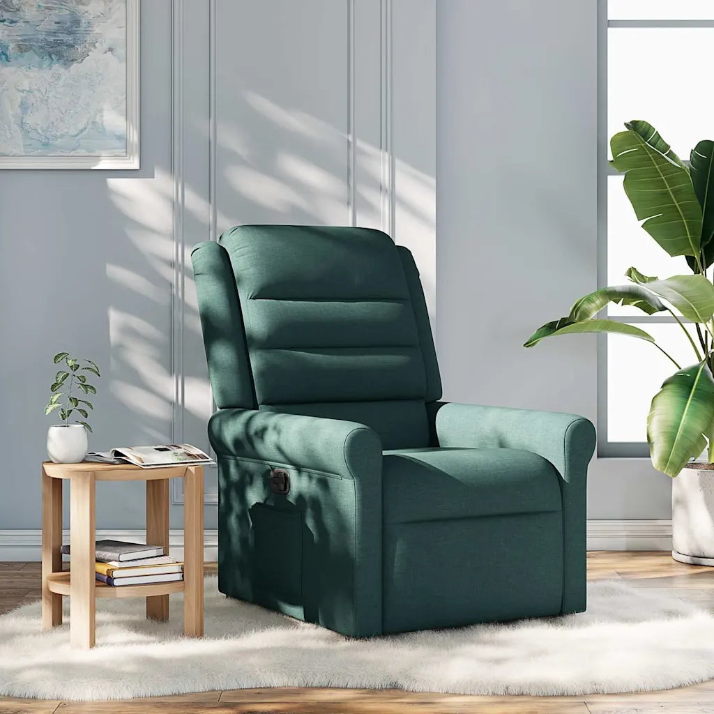 Poltrona Reclinabile in Tessuto Verde Scuro 4015642