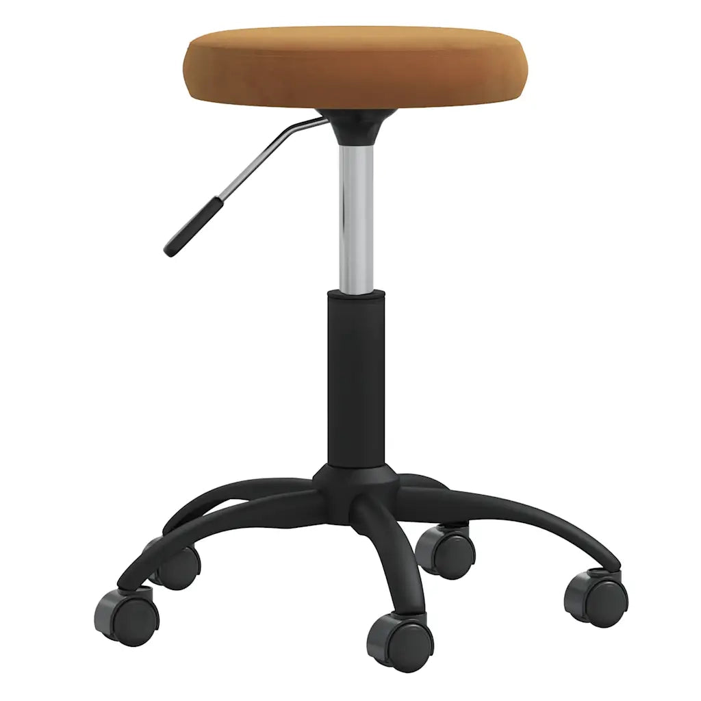 Sedia Girevole da Ufficio Marrone in Velluto 333172