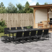 Set da Pranzo da Giardino 15 pz Nero in Textilene