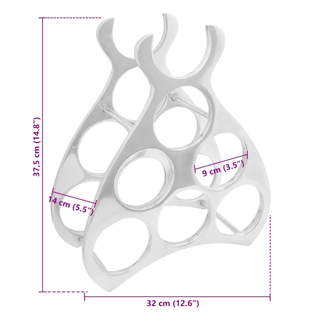 Portabottiglie Argento 32 x 14 x 37.5 cm Alluminio 42000150