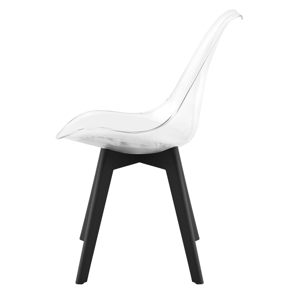 Sedia VALORA RIXK - Trasparente con gambe nere x2