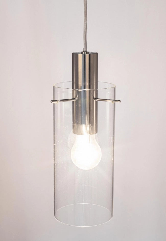 Lampadario 1 luce D.11x130h trasparente argento