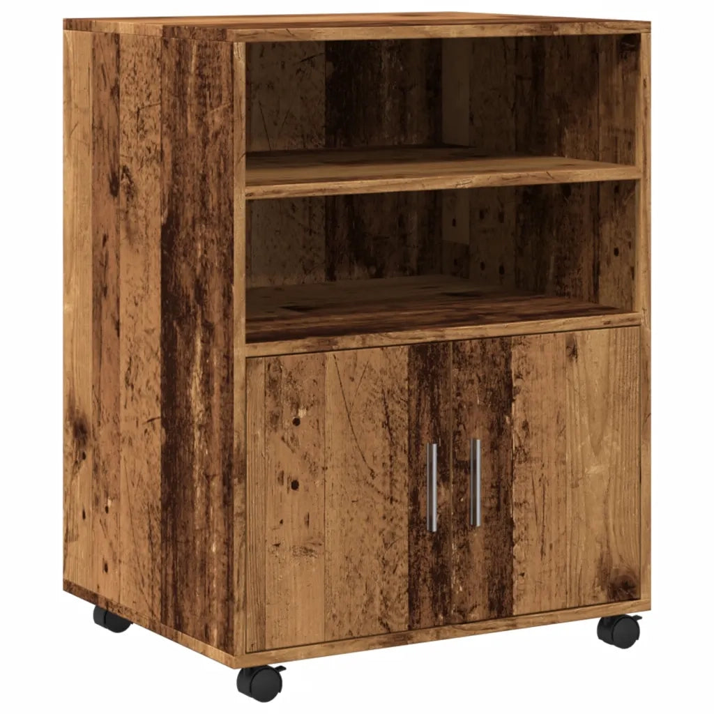 Mobiletto con Ruote Legno Antico 60x48x81 cm in Truciolato CFW7355363