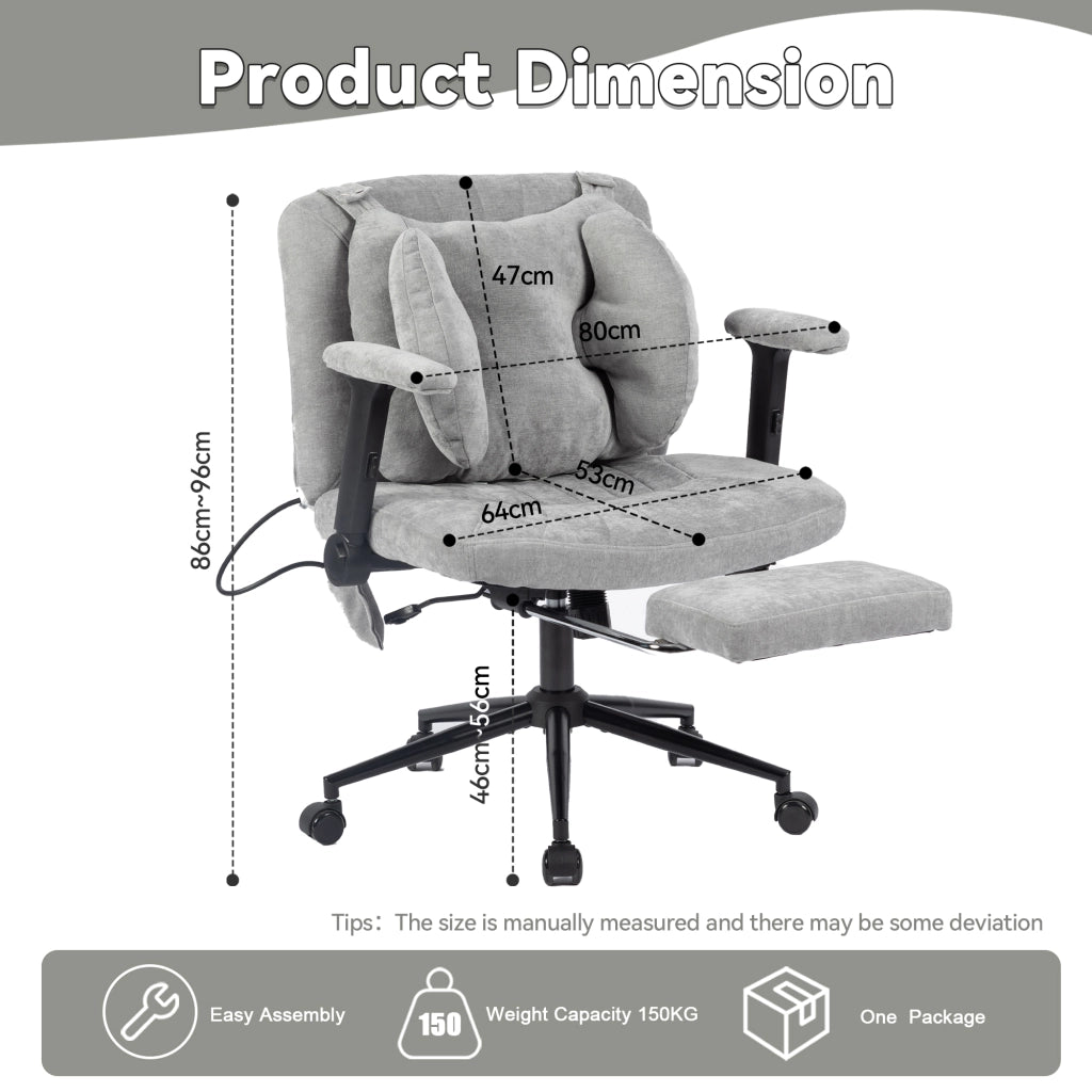 Sedia da ufficio girevole regolabile con poggiapiedi ¨C Minimal ¨C Grigio