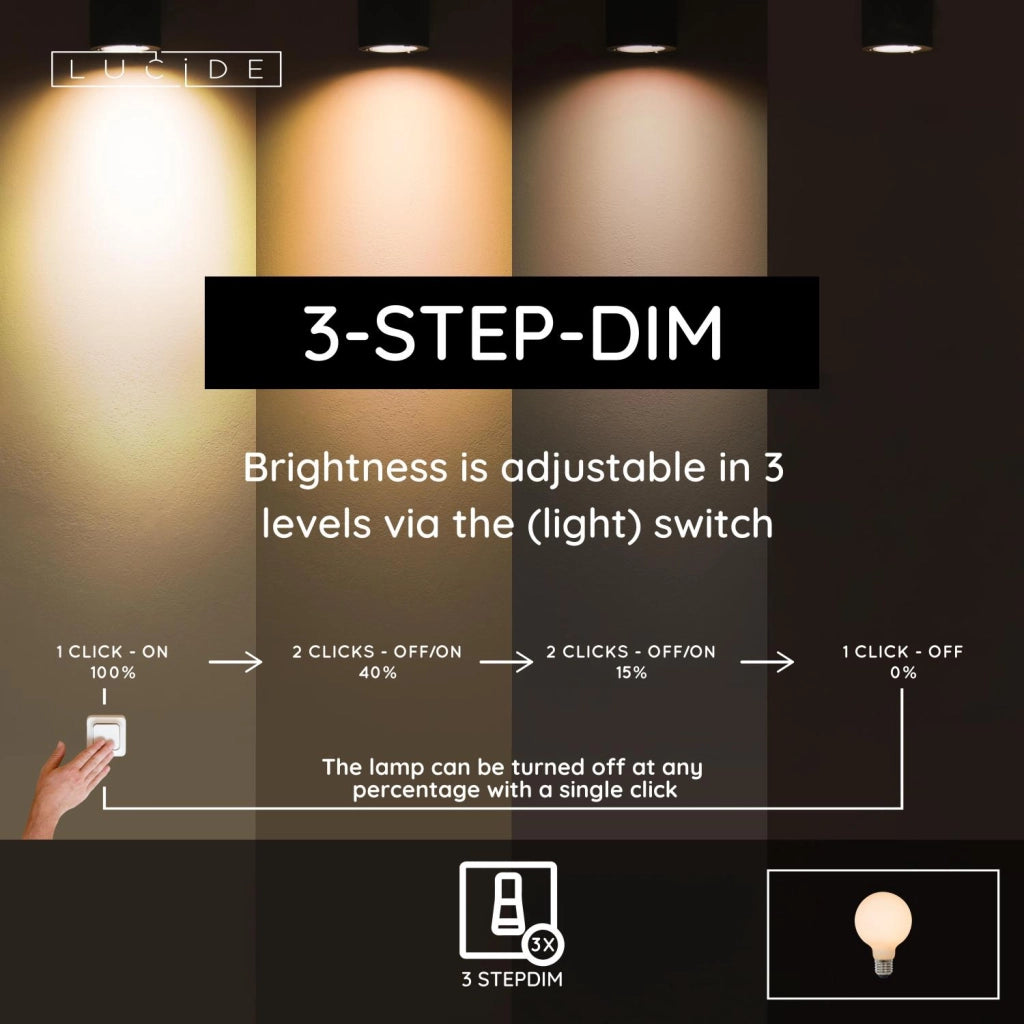 Lampadina LED opalina sferica E27 8W 2700K Lucide