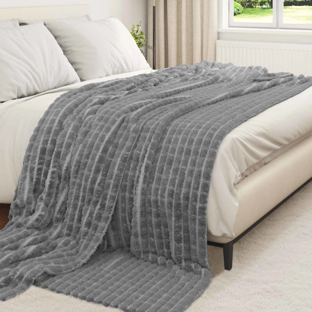 Coperta Grigio scuro 270 x 240 cm Panno