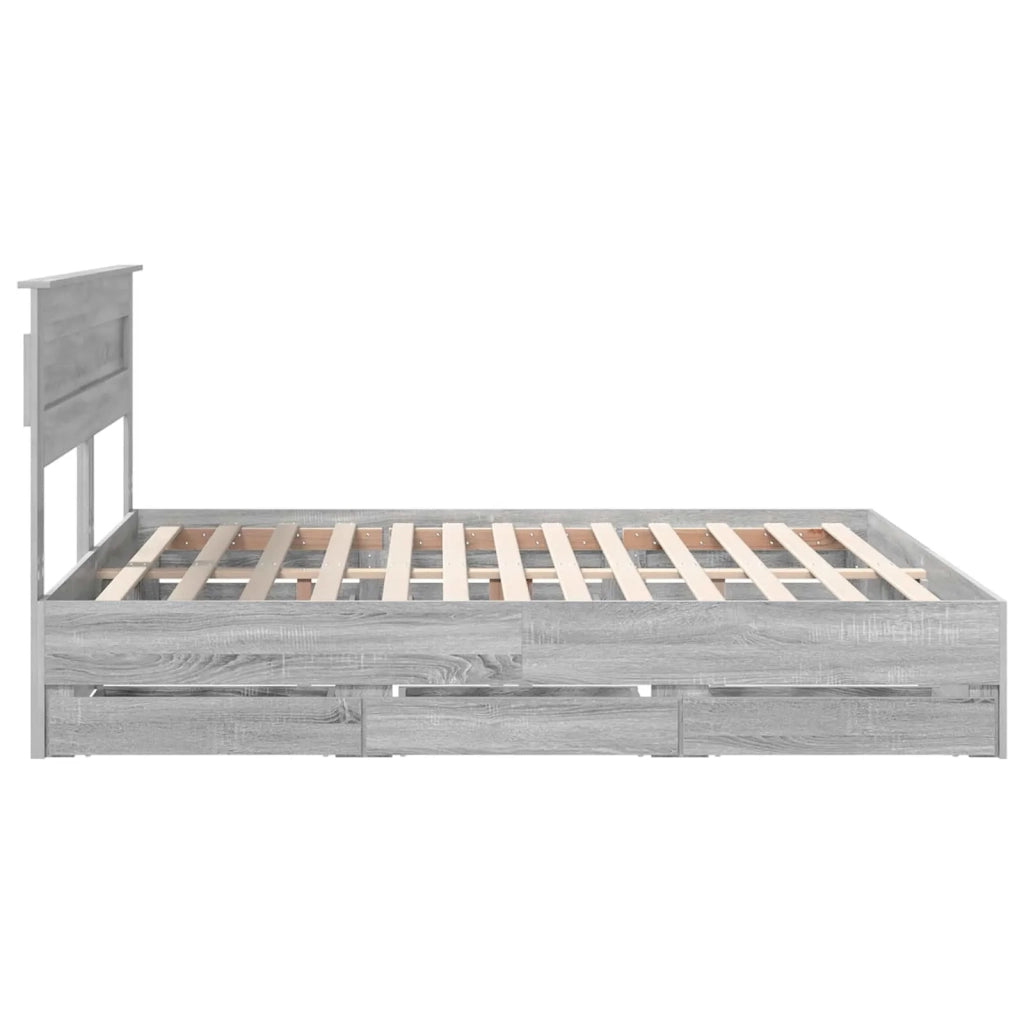 Struttura del letto con cassetto Grigio Sonoma 180 x 200 cm 3409832