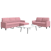 Set di Divani 3 pz con Cuscini rosa in Velluto 3278404