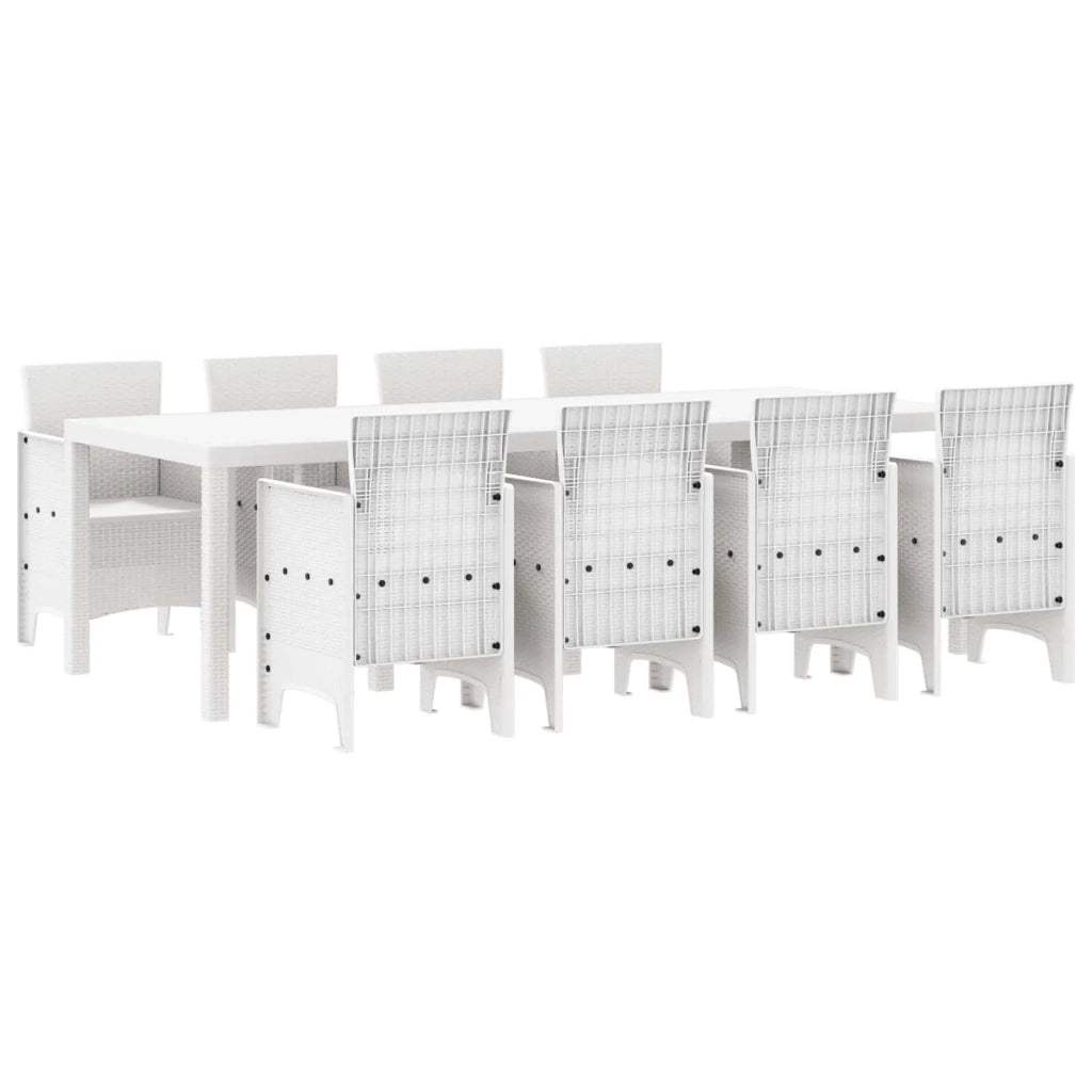 Set da Pranzo per Giardino 9 pcs Grigio chiaro Polipropilene