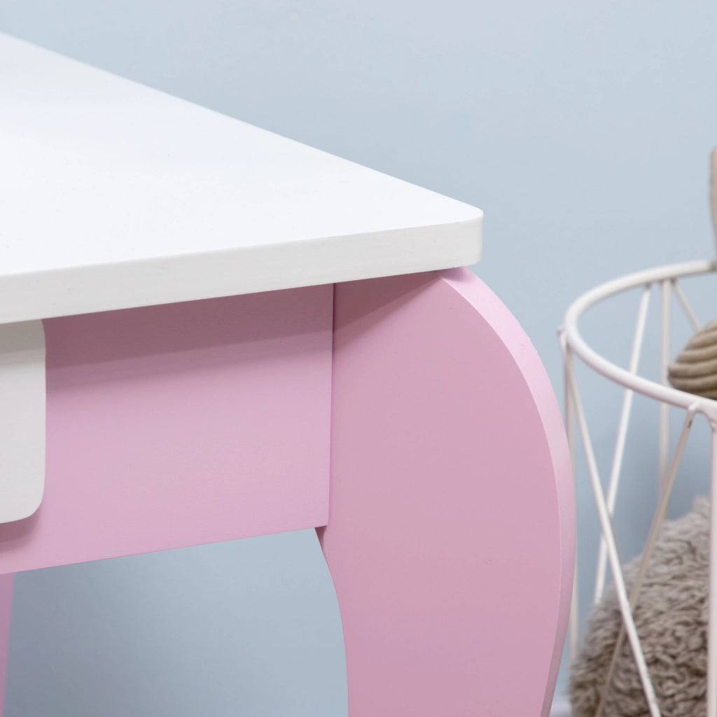 Set Trucco Bambini con Tavolino Specchio e Sgabello ¨C Minimal ¨C Rosa