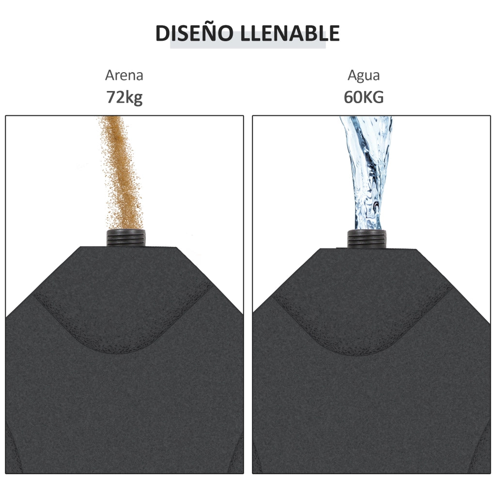 Base per Ombrellone 4 Pezzi ¨C zephmum ¨C Nero 50x50x7.5 cm