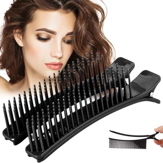 Clip per capelli multifunzionale - Ergonomico - Nero - Strumento per stile capelli - Per parrucchieri - 2 pezzi