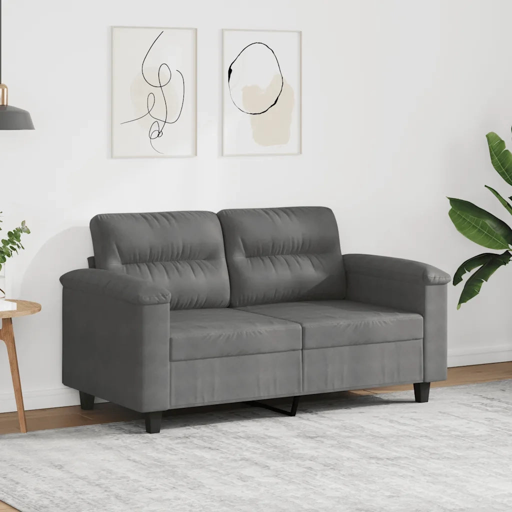 Divano a 2 Posti-Sofa 2 Posti Grigio Scuro 120 cm in Tessuto Microfibra
