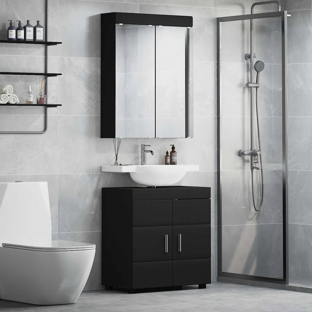 Set di mobili per il bagno TULUM Nero Legno multistrato