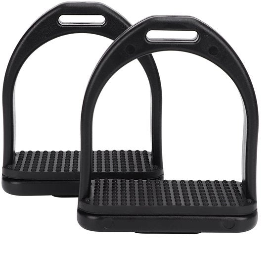 Paar di stabilizzatori per cavalli in plastica con supporto antiscivolo in gomma nera - alta resistenza - dimensioni compatte 9,6 x 9 x 4 cm