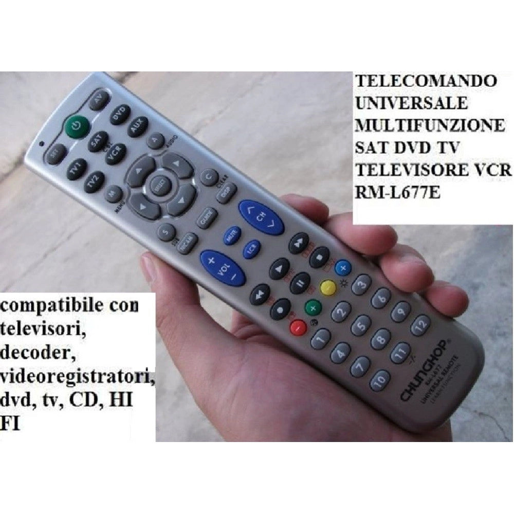 Trade Shop - Telecomando Universale 6in1 Per Televisore Tv Dvb-t Digitale Terrestre Sat L677e -