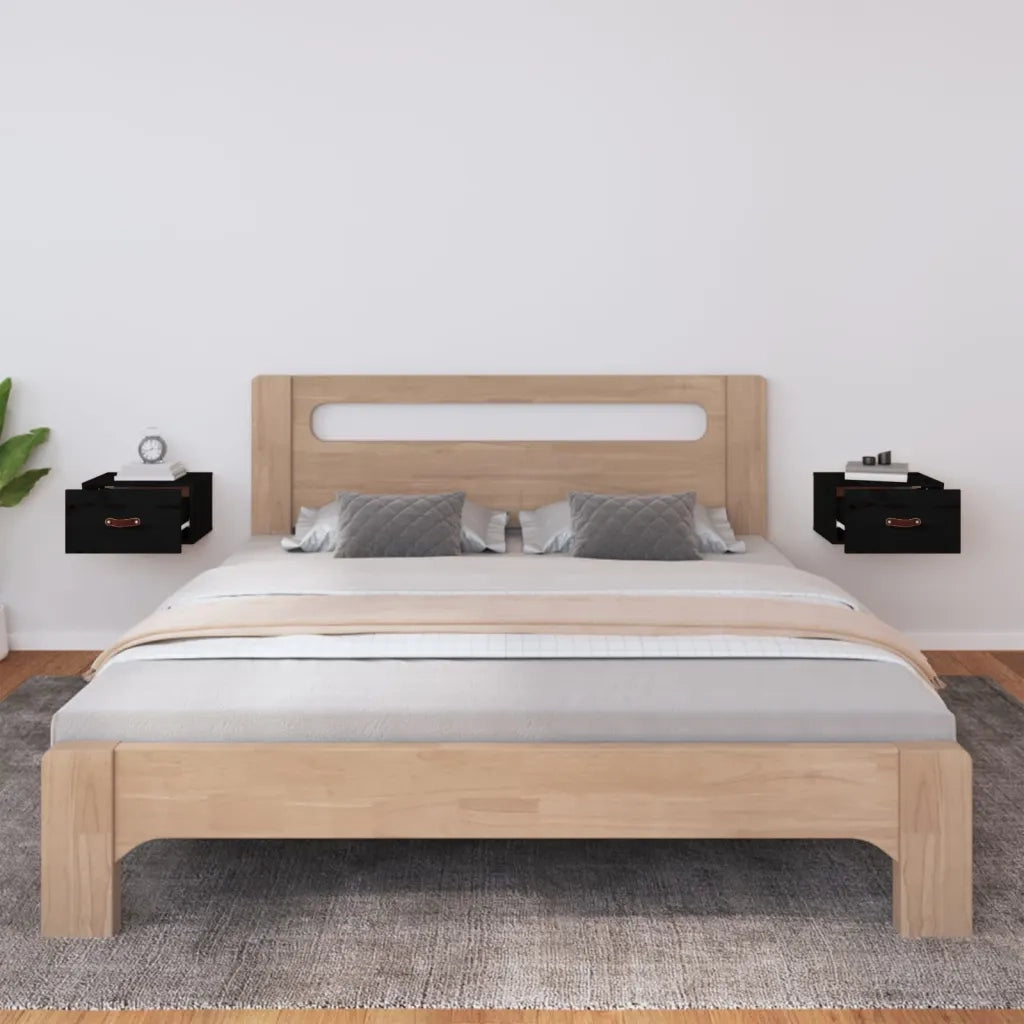 Comodini a Muro 2 pz Neri 40x29,5x22 cm 820995