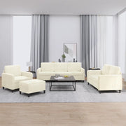 Set di Divani 4 pz Crema in Velluto 3201952