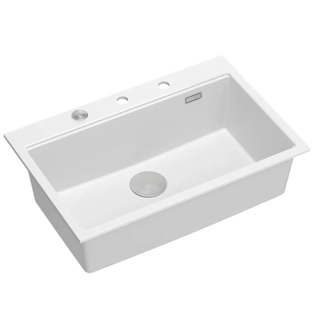 Lavello In Granito Marc 110 Workstation White Tappo oro