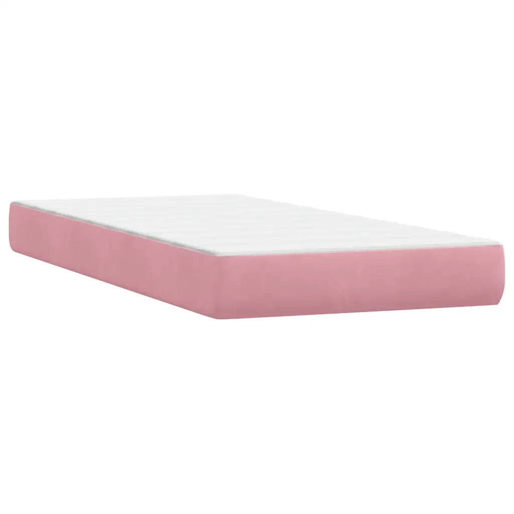 Giroletto a Molle con Materasso Rosa 90x210 cm Velluto 3316580