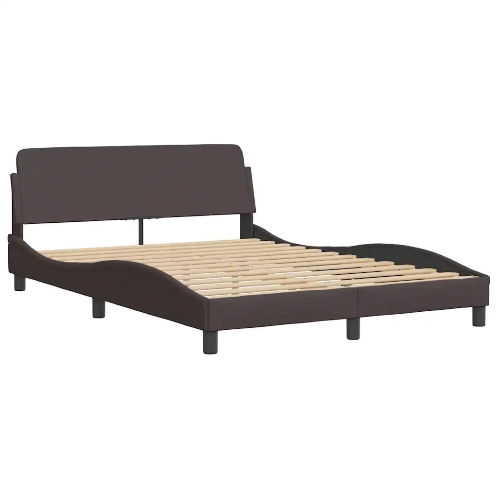 Giroletto senza Materasso-Struttura Letto Hvar Marrone Scuro 140x190 cm Tessuto