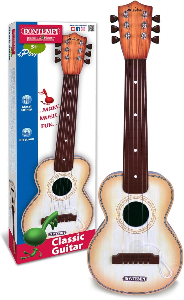 Chitarra Classica in Plastica da 55 cm per Giochi Musicali Leggeri e Divertenti,Bontempi,Eta 3+